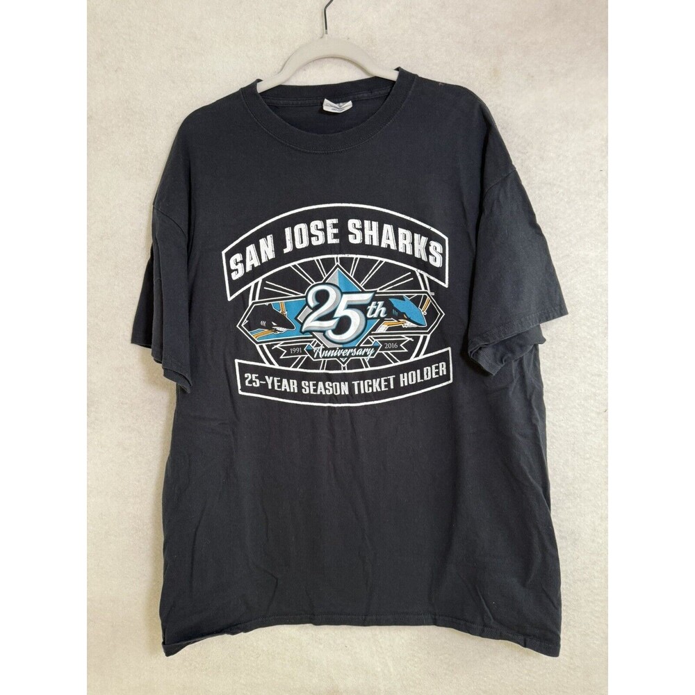 Vintage San Jose Sharks 25 Years of Teal Shirt Size XL HOCKEY